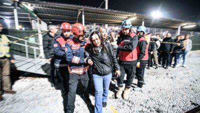 Menemen İZBAN İstasyonu’nda olası bir deprem durumunda raylı sistemlerdeki acil