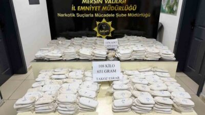 Mersin Emniyet Müdürlüğü, Milli İstihbarat Teşkilatı’nın (MİT) işbirliğiyle gerçekleştirdiği uyuşturucu