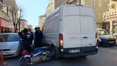 Tekirdağ’ın Saray ilçesinde meydana gelen bir kaza, bir kuryenin motosikletten