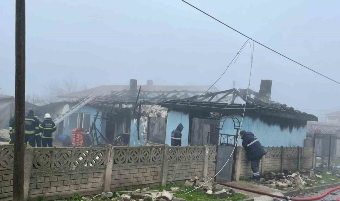 Muratlı ilçesinde bulunan tek katlı bir evde meydana gelen yangında