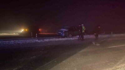 Muş-Bitlis karayolunda meydana gelen trafik kazasında, bir otomobil yoğun sis