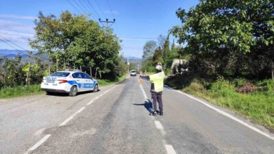 Ordu’da trafik kazalarını azaltmaya yönelik yapılan denetimler kapsamında polis ekipleri