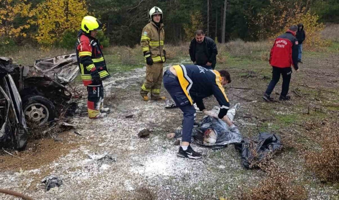 Balıkesir’in Sındırgı ilçesinde meydana gelen trafik kazasında, tır ile otomobil