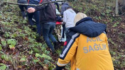 Zonguldak’ta meydana gelen trafik kazasında, aracın ormanlık alana uçması sonucu