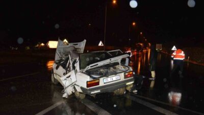 Samsun’un Havza ilçesinde meydana gelen bir trafik kazasında, bir otomobilin