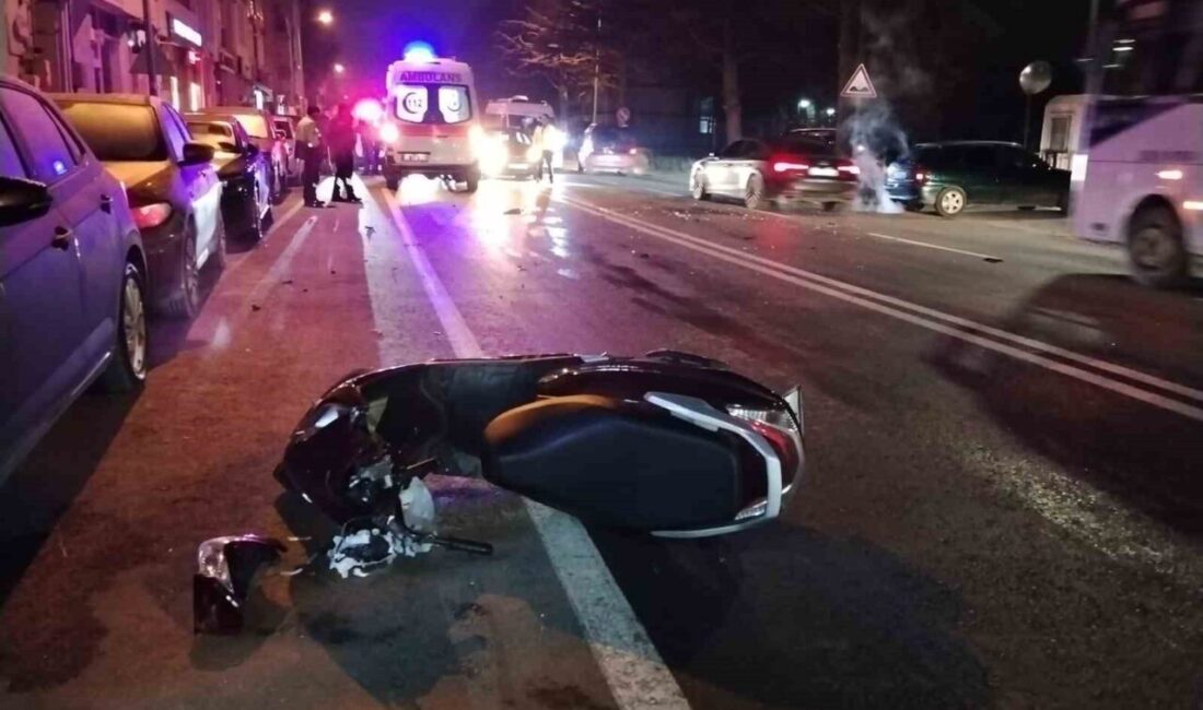 Eskişehir şehrinde bir motosiklet sürücüsü, dün gece meydana gelen bir