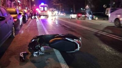Eskişehir şehrinde bir motosiklet sürücüsü, dün gece meydana gelen bir