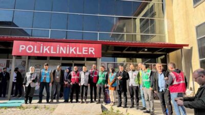 Ağrı’nın Patnos ilçesindeki Ağız ve Diş Sağlığı Merkezi, yangın tatbikatıyla