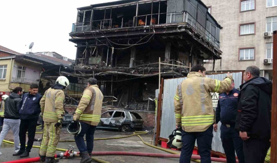 Pendik’te meydana gelen bir araç yangını, çevredeki binalara ve iş