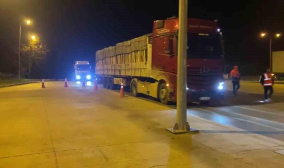 Samsun’da plakaları kapatılarak kantara girmeyen 6 tıra toplamda 461 bin