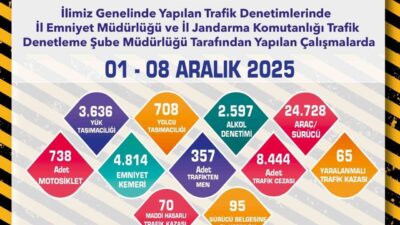 Eskişehir’de, İl Emniyet Müdürlüğü ve İl Jandarma Komutanlığı ekipleri, 1-8