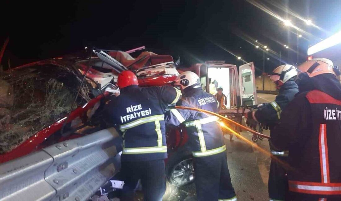 Rize’de bir aracın kontrolünü kaybederek bariyerlere çarpması sonucu 1 kişinin