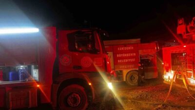 Alpu ilçesinde bulunan bir çiftlikte gece meydana gelen yangında binlerce