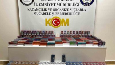 Samsun’da gerçekleştirilen operasyonda gümrük kaçağı tütün ve elektronik sigara ürünleri