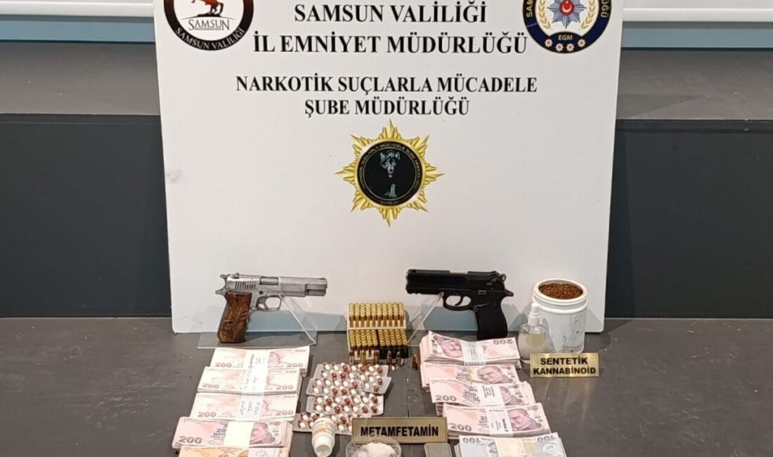 Samsun’da gerçekleştirilen uyuşturucu operasyonlarında yakalanan 7 şüpheli, çeşitli miktarda uyuşturucu