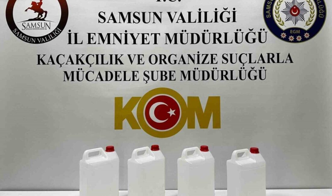 Samsun’da gerçekleştirilen operasyonlarda kaçak alkol ele geçirildi ve bir kişi