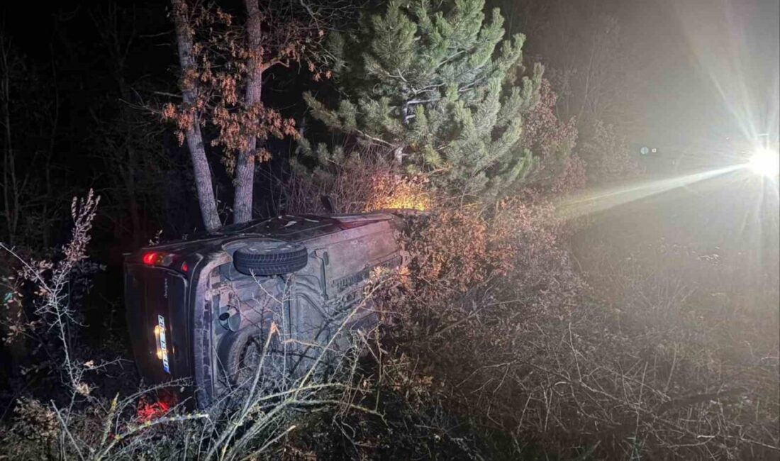 Bilecik’te yaşanan trafik kazasında seyir halindeki bir araç kontrolden çıkarak