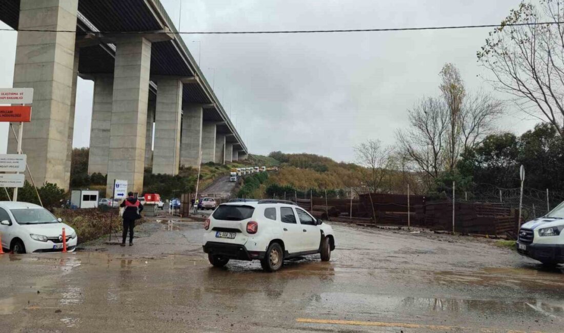 Sarıyer’deki Kilyos Tünel inşaatında meydana gelen yol çökmesi ve sel