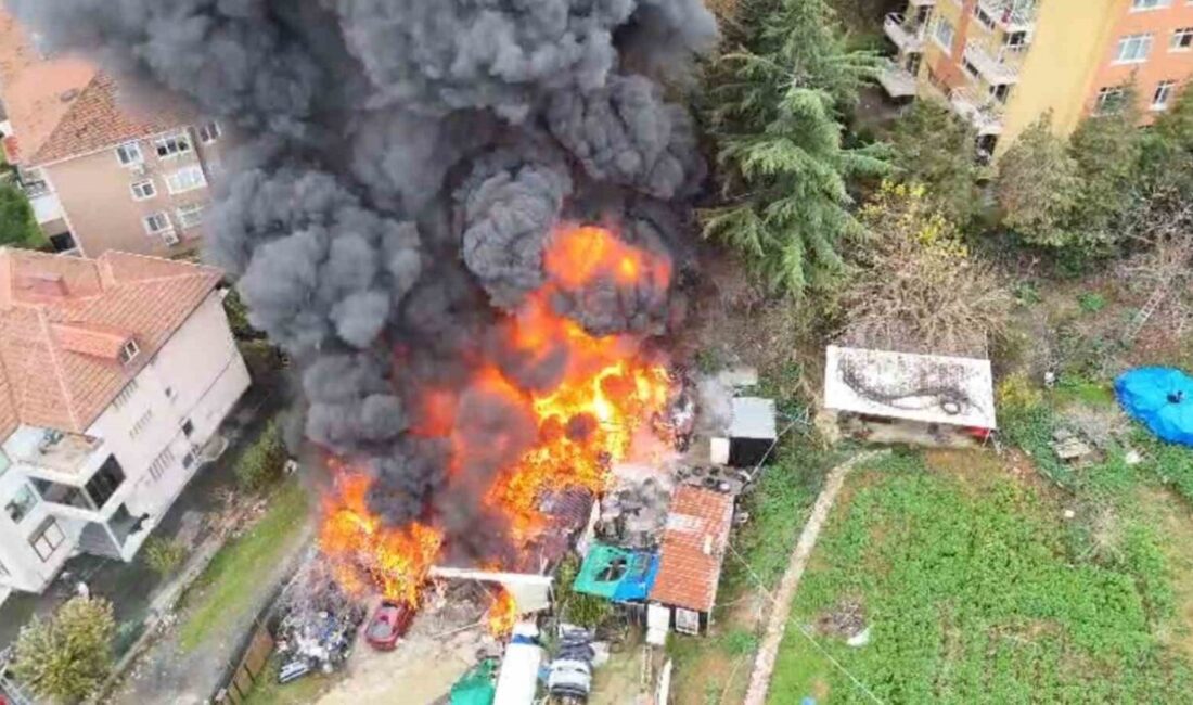 Sarıyer ilçesinde bulunan bir oto tamirhanesinin depo bölümünde meydana gelen