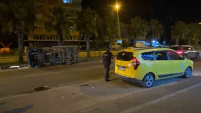 Antalya’nın Serik ilçesinde meydana gelen trafik kazasında ticari taksi ile