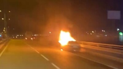 Bolu’da meydana gelen yangın, seyir halindeki bir Fiat Tofaş marka