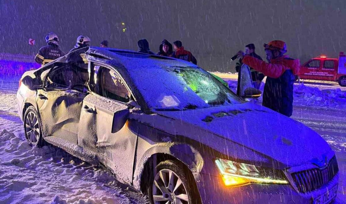 Siirt’te kar küreme aracı ile bir otomobilin çarpışması sonucu meydana