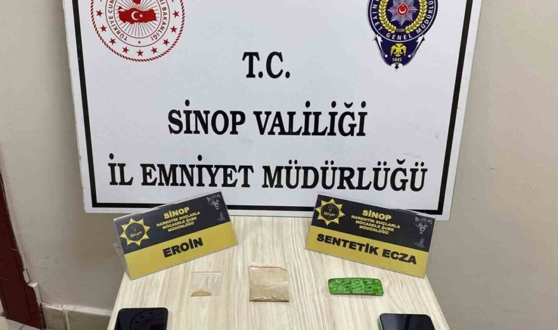 Sinop’ta Narkotik ekipleri tarafından gerçekleştirilen operasyonlarda, eroin, bonzai hammaddesi, skunk