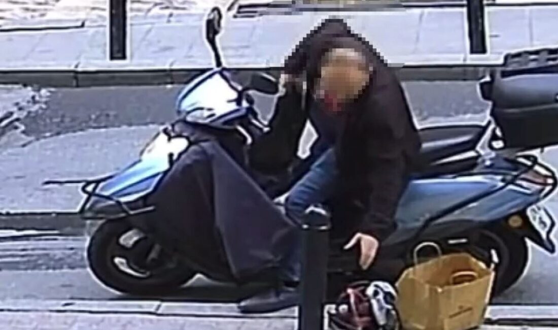 Şişli ilçesinde, bir motosiklet sürücüsü kaldırımda bulunan taşlama makinesini çaldıktan