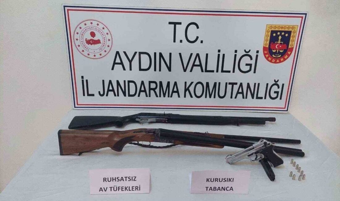 Aydın’ın Sultanhisar Mahallesi’nde jandarma ekipleri tarafından gerçekleştirilen operasyonda ruhsatsız silah