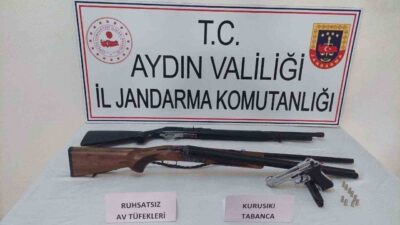 Aydın’ın Sultanhisar Mahallesi’nde jandarma ekipleri tarafından gerçekleştirilen operasyonda ruhsatsız silah