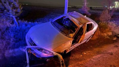 Eskişehir’de meydana gelen trafik kazasında araç, Satılmışoğlu Mahallesi’nde seyir halindeyken
