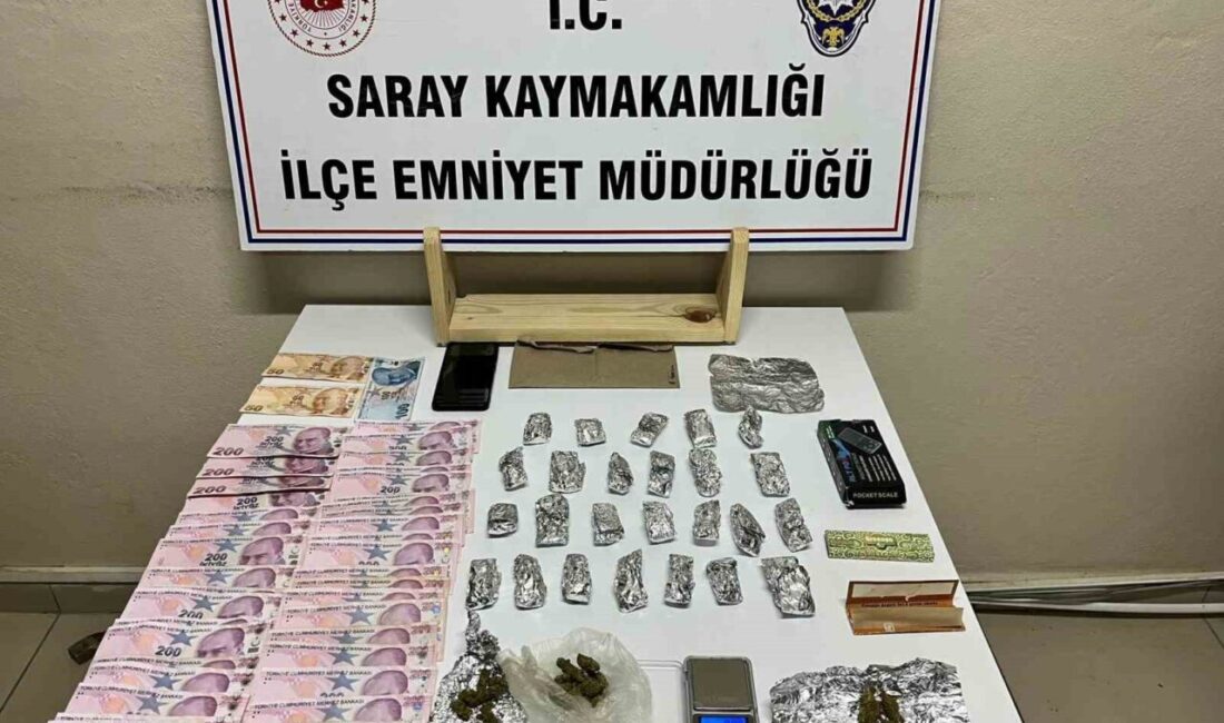 Tekirdağ’da polis ekipleri, uyuşturucuyla mücadele kapsamında yürüttüğü çalışmalar sonucunda bir