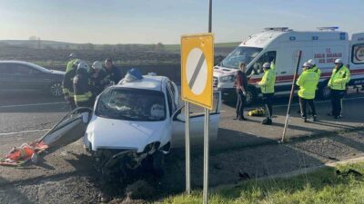 Tekirdağ’ın Çorlu ilçesinde meydana gelen üzücü bir kaza anı, kameralara