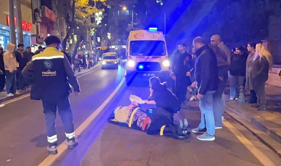 Çorlu’da bir motosikletin karıştığı trafik kazasında, yolun karşısına geçmeye çalışan