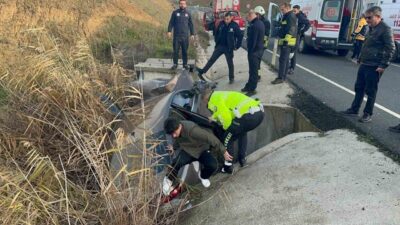 Tekirdağ’ın Muratlı ilçesinde meydana gelen trafik kazasında, bir araç su