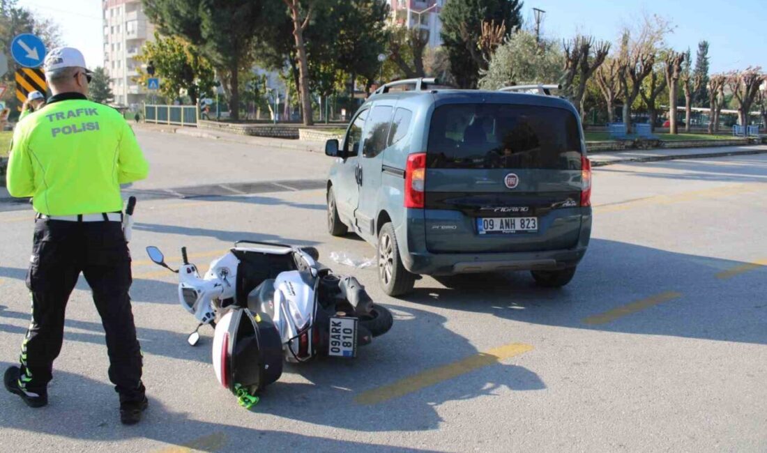 Aydın’ın Efeler ilçesinde ticari araç ile motosikletin çarpışması sonucu meydana