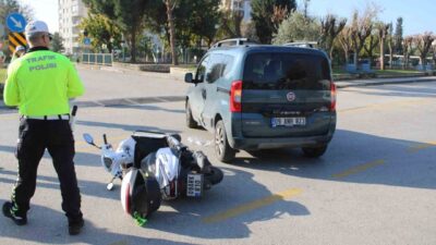 Aydın’ın Efeler ilçesinde ticari araç ile motosikletin çarpışması sonucu meydana
