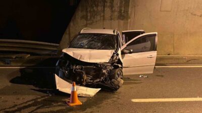 Zonguldak’ın Alaplı ilçesinde Kavukkavla mevkii tüneli girişinde gece meydana gelen