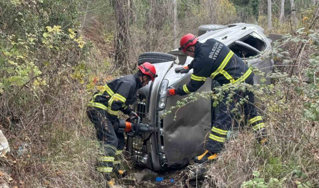 Bilecik ilinde meydana gelen bir trafik kazasında, seyir halindeki hafif
