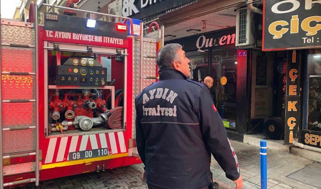 Aydın’ın Efeler ilçesinde bulunan bir apartmanın altındaki çiçekçide çıkan yangın,