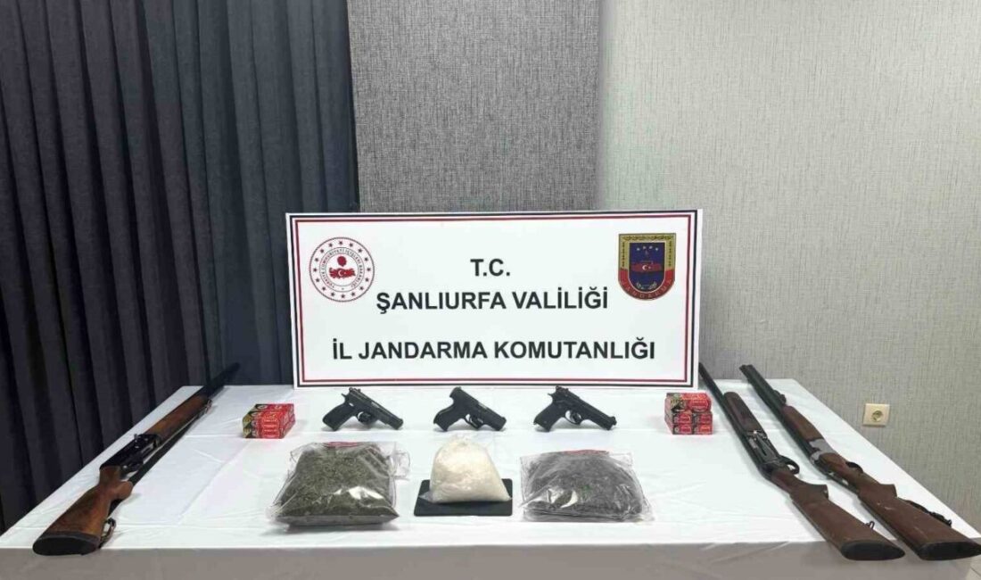 Şanlıurfa’nın Viranşehir ilçesinde gerçekleştirilen operasyonda uyuşturucu ve silahlara el konuldu.