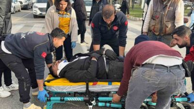 Adıyaman’da bir motosiklet sürücüsü, yola ani bir şekilde atlayan yayaya