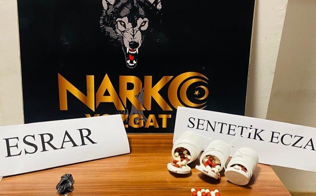 Yerköy ilçesinde Emniyet ekiplerinin gerçekleştirdiği arama operasyonunda uyuşturucu madde ele