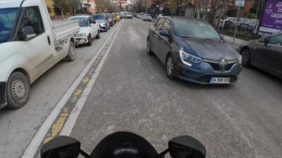Eskişehir’de, trafik sıkışıklığından kaçmak amacıyla kuralları hiçe sayarak ters yöne
