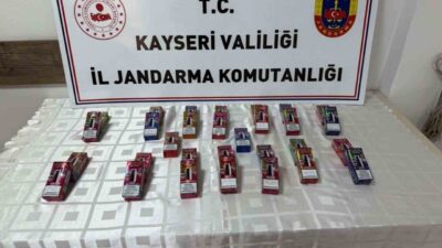 Kayseri’de jandarma ekipleri tarafından gerçekleştirilen operasyonda, bandrolsüz 930 paket sigara
