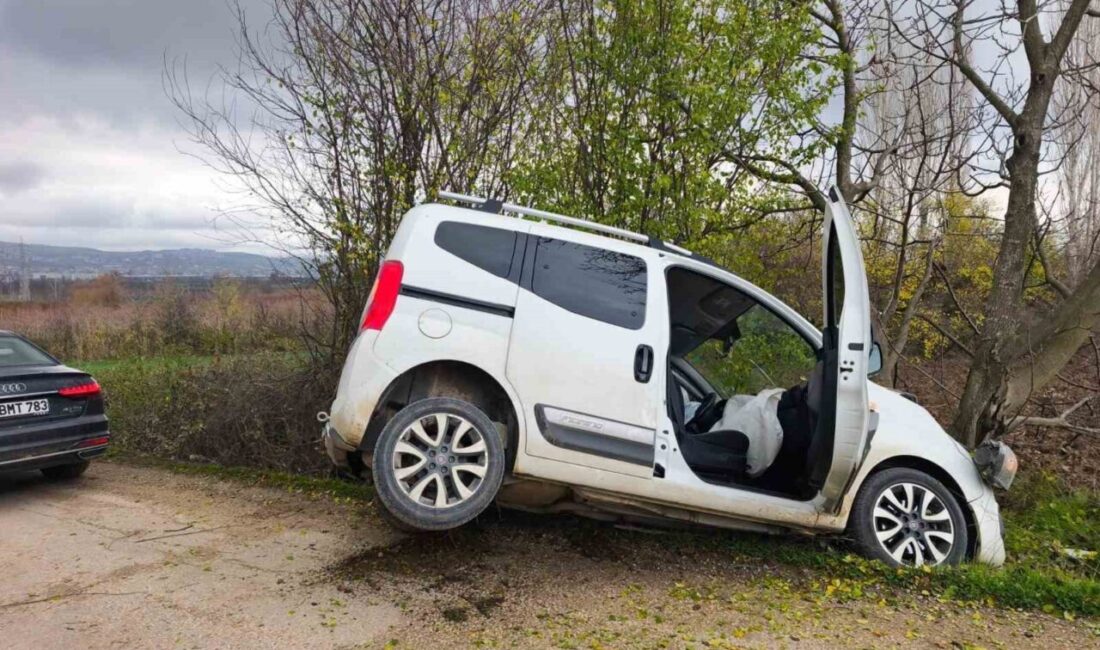 Bursa’nın İnegöl ilçesinde meydana gelen trafik kazasında, kontrolü kaybeden bir