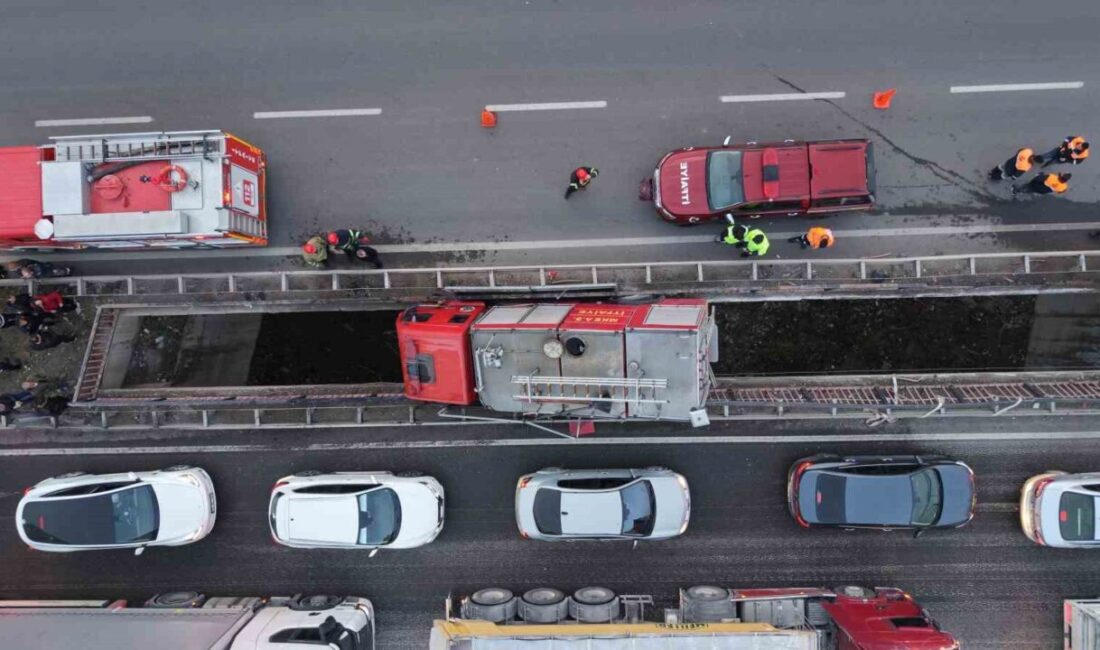 Kırıkkale’de meydana gelen bir kaza sonucu, bir itfaiye aracı kontrolden