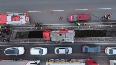 Kırıkkale’de meydana gelen bir kaza sonucu, bir itfaiye aracı kontrolden