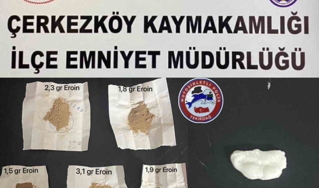 Çerkezköy ilçesinde Narkotik Suçlarla Mücadele ekipleri tarafından düzenlenen operasyonlarda çeşitli