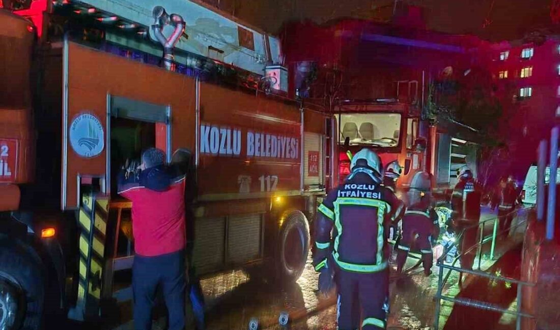 Kozlu ilçesinde bulunan üç katlı bir binada meydana gelen yangın,